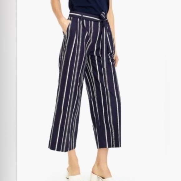 J. Crew Pants - J. Crew Blue and White Wide Leg Pants Size 12